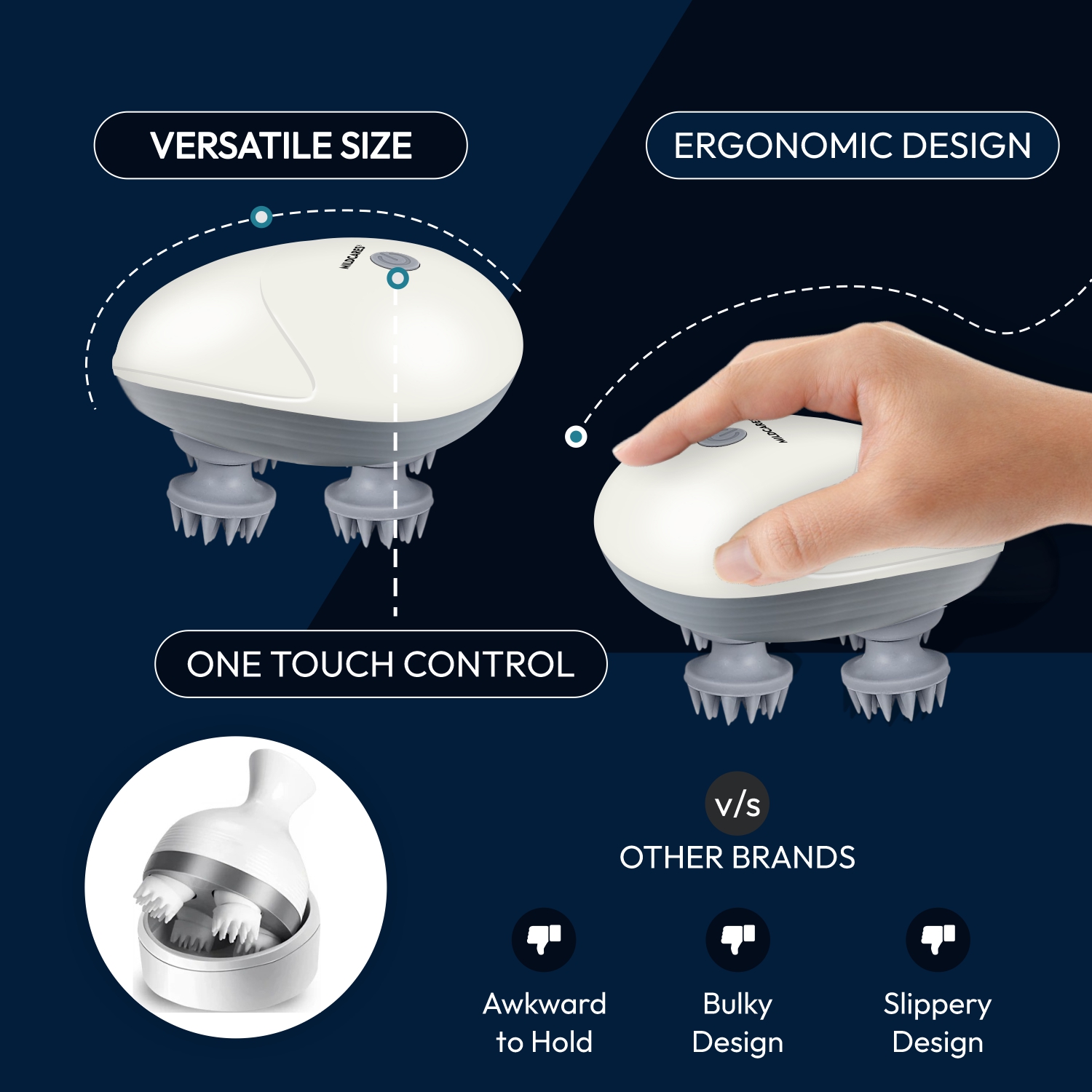 MildCares Smart Scalp Massager For Hair Growth & Stress Relief | Waterproof Head Massager